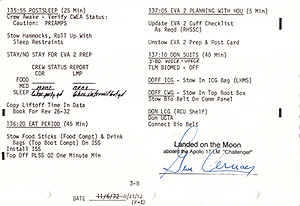 Apollo 17 Flown LM Checklist page