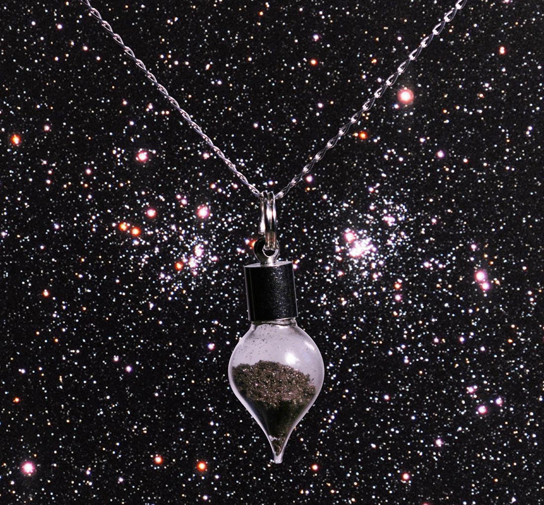 2 Authentic Shooting Star Meteorites Glossy 925 Sterling Silver 925 Loop in Case CLEVER SCHMUCK Silver Partner Pendants