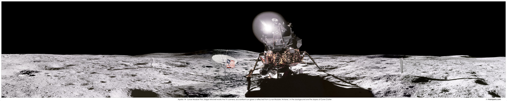 Apollo 14 LEM Panorama by Alan Shepard , Fra Mauro , The Moon