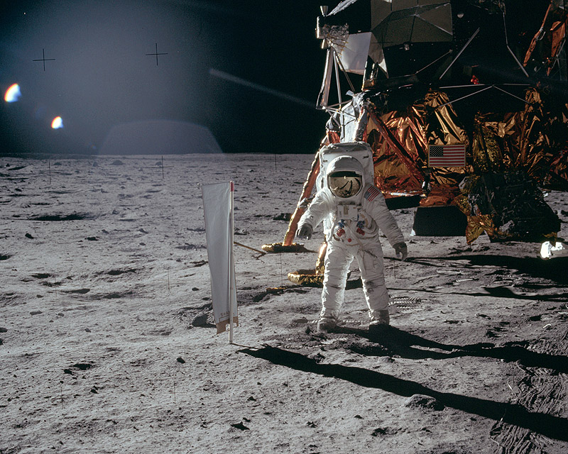 Apollo 11 Buzz Aldrin and Solar Wind Collector 