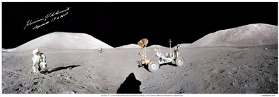 apollo astronaut moonwalker autographed lunar surface panoramas Astronaut Autographs