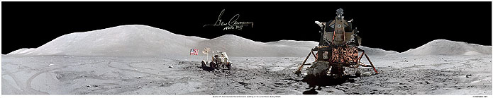 Apollo 17 EVA 3 pan signed by Gene Cernan