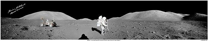 apollo astronaut moonwalker autographed lunar surface panoramas Astronaut Autographs