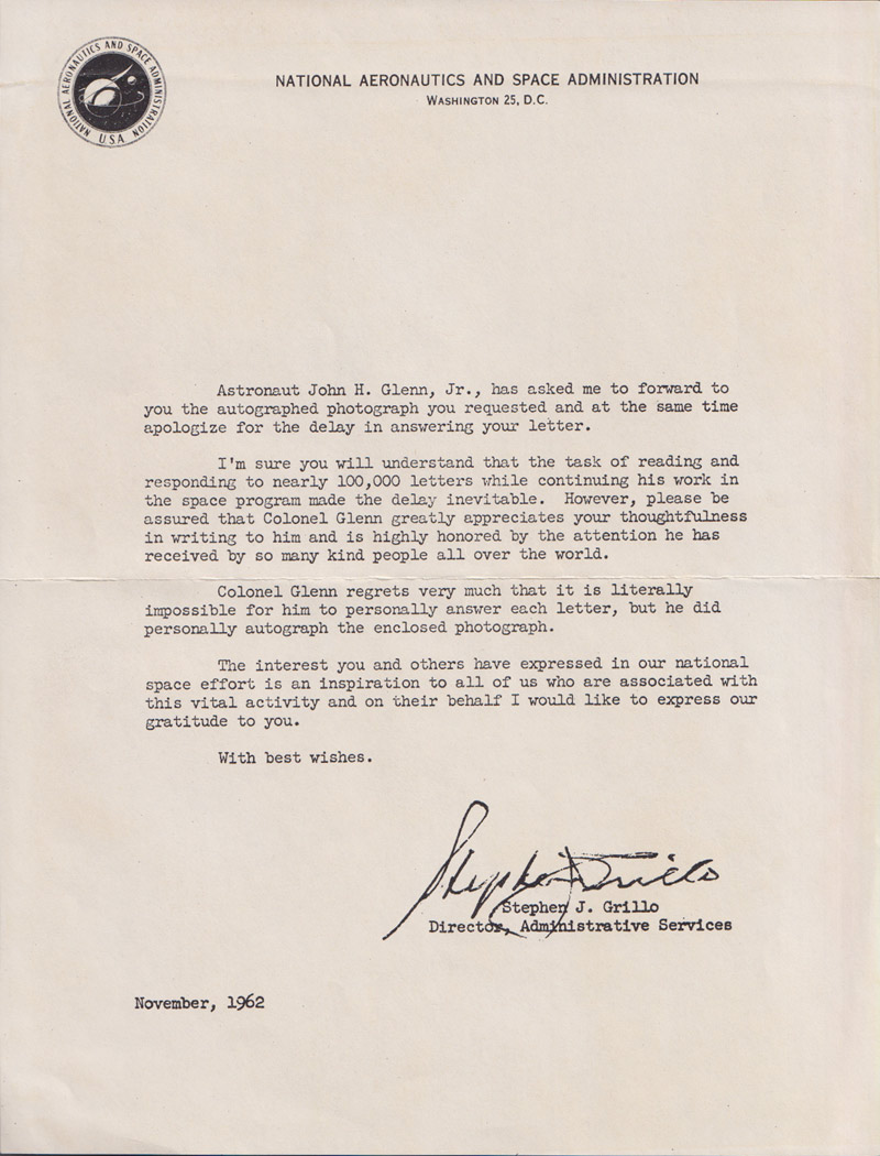 John Glenn Autographs Signed Litho