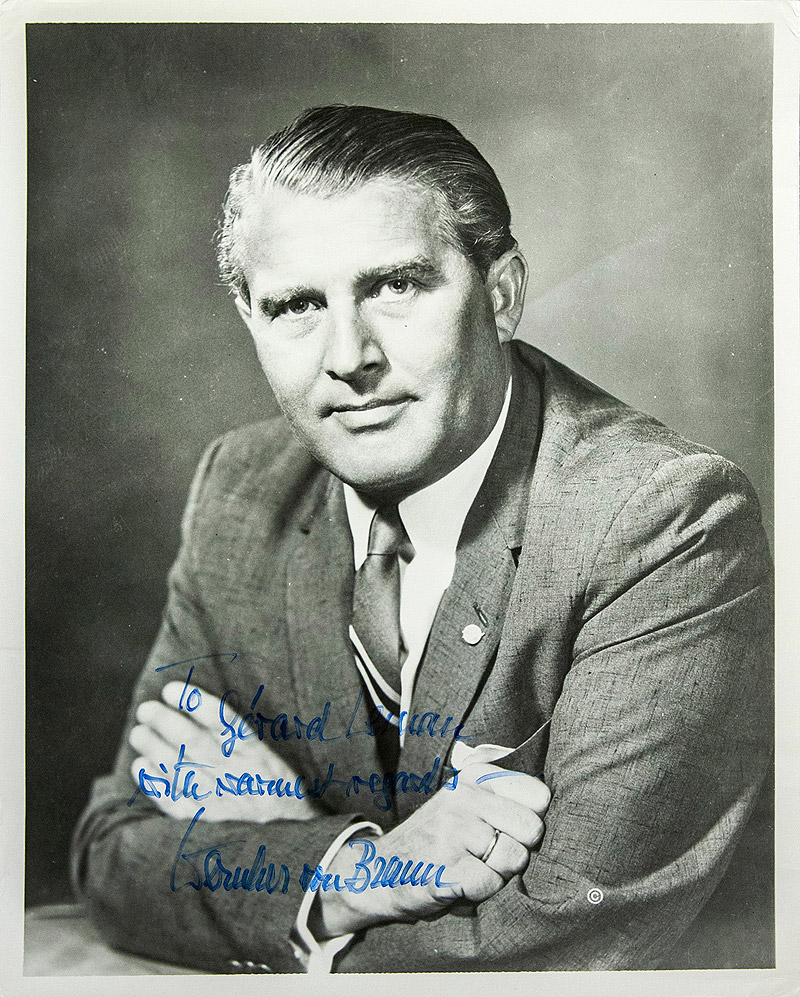 Werner Von Braun  signed photo 