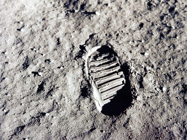 Apollo 11 Aldrin's bootprint on the Lunar Surface