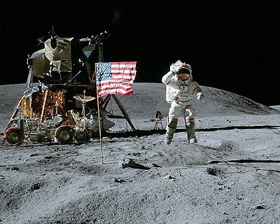 16x20 Apollo 16 John Young Jump Salute