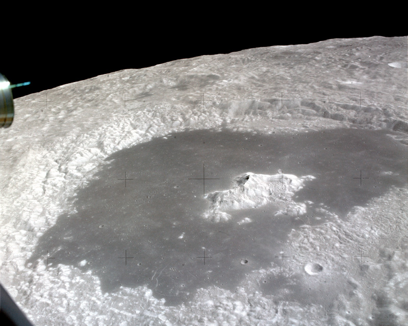 Tsiolkovsky crater from the Apollo 15 CMS in lunar orbit