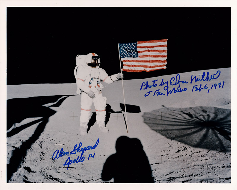 Alan Shepard and Edgar Mitchell Autographs Signed Photos